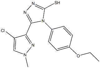 5-(4-chloro-1-methyl-1H-pyrazol-3-yl)-4-(4-ethoxyphenyl)-4H-1,2,4-triazole-3-thiol Struktur