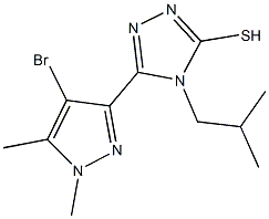 5-(4-bromo-1,5-dimethyl-1H-pyrazol-3-yl)-4-isobutyl-4H-1,2,4-triazole-3-thiol Struktur