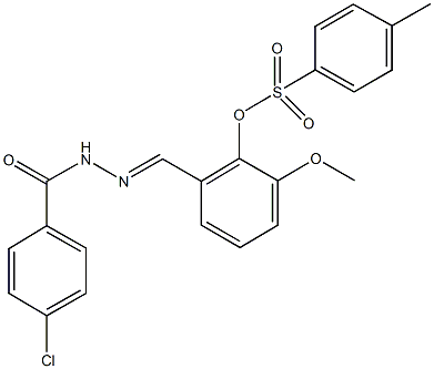 2-[2-(4-chlorobenzoyl)carbohydrazonoyl]-6-methoxyphenyl 4-methylbenzenesulfonate Struktur