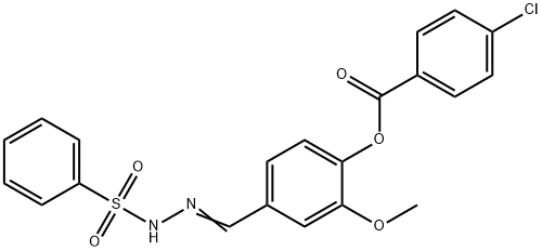 2-methoxy-4-[2-(phenylsulfonyl)carbohydrazonoyl]phenyl 4-chlorobenzoate Struktur