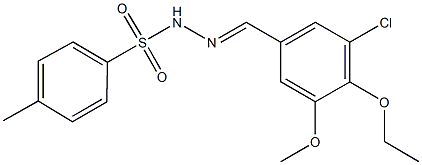 N'-(3-chloro-4-ethoxy-5-methoxybenzylidene)-4-methylbenzenesulfonohydrazide Struktur