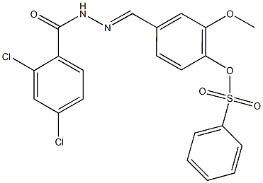 4-[2-(2,4-dichlorobenzoyl)carbohydrazonoyl]-2-methoxyphenyl benzenesulfonate Struktur