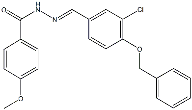 N'-[4-(benzyloxy)-3-chlorobenzylidene]-4-methoxybenzohydrazide Struktur