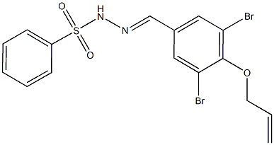 N'-[4-(allyloxy)-3,5-dibromobenzylidene]benzenesulfonohydrazide Struktur