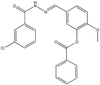 5-[2-(3-chlorobenzoyl)carbohydrazonoyl]-2-methoxyphenyl benzoate Struktur