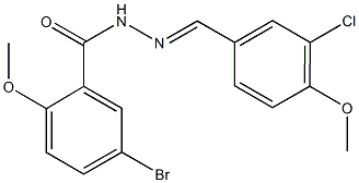 5-bromo-N'-(3-chloro-4-methoxybenzylidene)-2-methoxybenzohydrazide Struktur