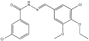 3-chloro-N'-(3-chloro-4-ethoxy-5-methoxybenzylidene)benzohydrazide Struktur