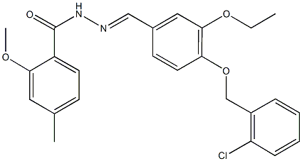 N'-{4-[(2-chlorobenzyl)oxy]-3-ethoxybenzylidene}-2-methoxy-4-methylbenzohydrazide Struktur