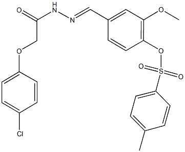 4-{2-[(4-chlorophenoxy)acetyl]carbohydrazonoyl}-2-methoxyphenyl 4-methylbenzenesulfonate Struktur