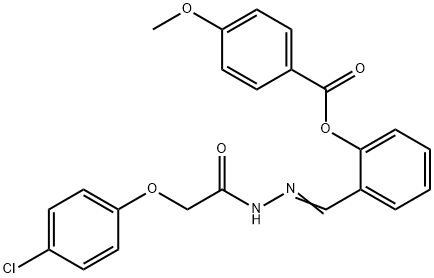 2-{2-[(4-chlorophenoxy)acetyl]carbohydrazonoyl}phenyl 4-methoxybenzoate Struktur