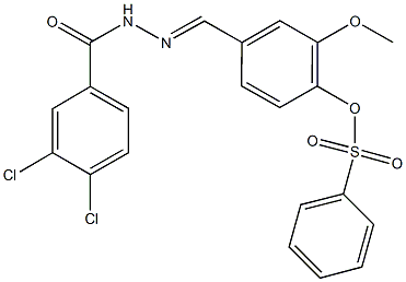 4-[2-(3,4-dichlorobenzoyl)carbohydrazonoyl]-2-methoxyphenyl benzenesulfonate Struktur