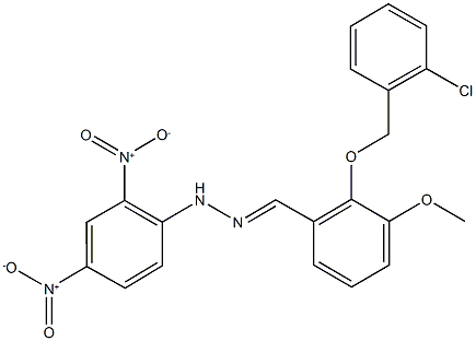 2-[(2-chlorobenzyl)oxy]-3-methoxybenzaldehyde {2,4-bisnitrophenyl}hydrazone Struktur