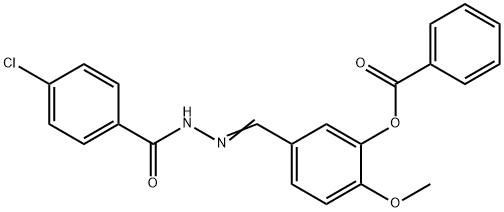 5-[2-(4-chlorobenzoyl)carbohydrazonoyl]-2-methoxyphenyl benzoate Struktur