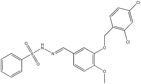 N'-{3-[(2,4-dichlorobenzyl)oxy]-4-methoxybenzylidene}benzenesulfonohydrazide Struktur