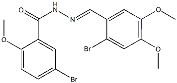 5-bromo-N'-(2-bromo-4,5-dimethoxybenzylidene)-2-methoxybenzohydrazide Struktur