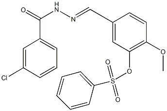 5-[2-(3-chlorobenzoyl)carbohydrazonoyl]-2-methoxyphenyl benzenesulfonate Struktur