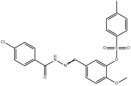 5-[2-(4-chlorobenzoyl)carbohydrazonoyl]-2-methoxyphenyl 4-methylbenzenesulfonate Struktur