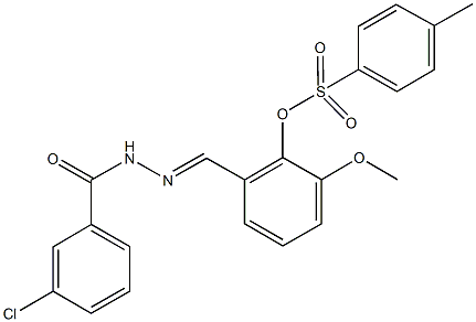 2-[2-(3-chlorobenzoyl)carbohydrazonoyl]-6-methoxyphenyl 4-methylbenzenesulfonate Struktur