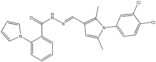 N'-{[1-(3,4-dichlorophenyl)-2,5-dimethyl-1H-pyrrol-3-yl]methylene}-2-(1H-pyrrol-1-yl)benzohydrazide Struktur