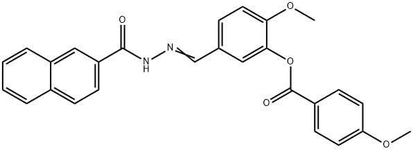 2-methoxy-5-[2-(2-naphthoyl)carbohydrazonoyl]phenyl 4-methoxybenzoate Struktur