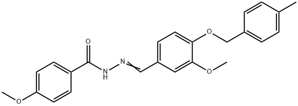 4-methoxy-N'-{3-methoxy-4-[(4-methylbenzyl)oxy]benzylidene}benzohydrazide Struktur