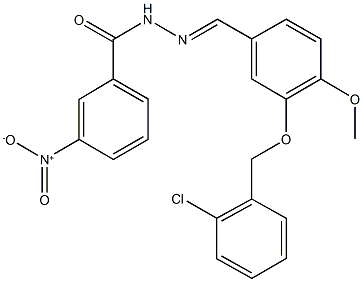 N'-{3-[(2-chlorobenzyl)oxy]-4-methoxybenzylidene}-3-nitrobenzohydrazide Struktur