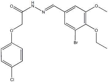 N'-(3-bromo-4-ethoxy-5-methoxybenzylidene)-2-(4-chlorophenoxy)acetohydrazide Struktur