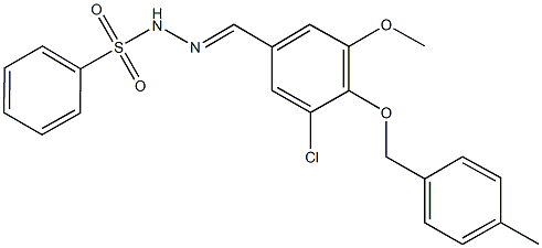 N'-{3-chloro-5-methoxy-4-[(4-methylbenzyl)oxy]benzylidene}benzenesulfonohydrazide Struktur