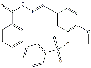 5-(2-benzoylcarbohydrazonoyl)-2-methoxyphenyl benzenesulfonate Struktur