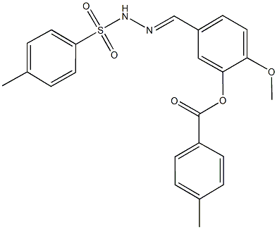 2-methoxy-5-{2-[(4-methylphenyl)sulfonyl]carbohydrazonoyl}phenyl 4-methylbenzoate Struktur