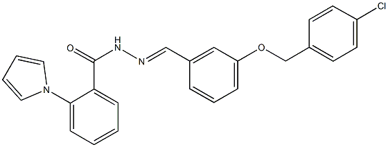 N'-{3-[(4-chlorobenzyl)oxy]benzylidene}-2-(1H-pyrrol-1-yl)benzohydrazide Struktur