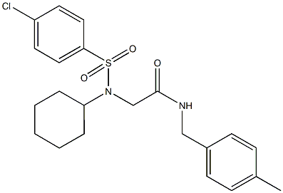 2-[[(4-chlorophenyl)sulfonyl](cyclohexyl)amino]-N-(4-methylbenzyl)acetamide Struktur