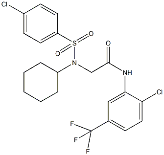 2-[[(4-chlorophenyl)sulfonyl](cyclohexyl)amino]-N-[2-chloro-5-(trifluoromethyl)phenyl]acetamide Struktur