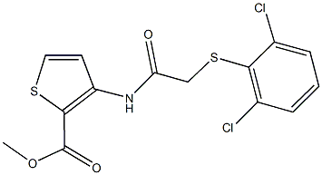 methyl 3-({[(2,6-dichlorophenyl)sulfanyl]acetyl}amino)-2-thiophenecarboxylate Struktur