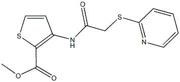 methyl 3-{[(2-pyridinylsulfanyl)acetyl]amino}-2-thiophenecarboxylate Struktur