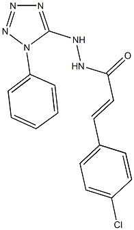 3-(4-chlorophenyl)-N'-(1-phenyl-1H-tetraazol-5-yl)acrylohydrazide Struktur