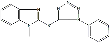 1-methyl-2-[(1-phenyl-1H-tetraazol-5-yl)sulfanyl]-1H-benzimidazole Struktur