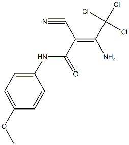 3-amino-4,4,4-trichloro-2-cyano-N-(4-methoxyphenyl)-2-butenamide Struktur