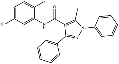 N-(5-chloro-2-methylphenyl)-5-methyl-1,3-diphenyl-1H-pyrazole-4-carboxamide Struktur