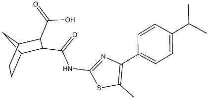 3-({[4-(4-isopropylphenyl)-5-methyl-1,3-thiazol-2-yl]amino}carbonyl)bicyclo[2.2.1]heptane-2-carboxylic acid Struktur