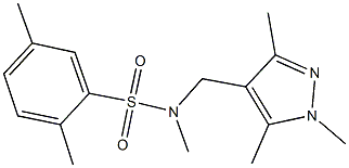 N,2,5-trimethyl-N-[(1,3,5-trimethyl-1H-pyrazol-4-yl)methyl]benzenesulfonamide Struktur