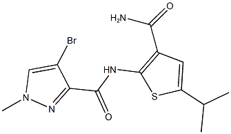 N-[3-(aminocarbonyl)-5-isopropyl-2-thienyl]-4-bromo-1-methyl-1H-pyrazole-3-carboxamide Struktur