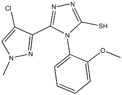 5-(4-chloro-1-methyl-1H-pyrazol-3-yl)-4-(2-methoxyphenyl)-4H-1,2,4-triazole-3-thiol Struktur