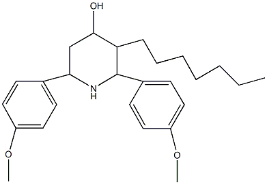 3-heptyl-2,6-bis(4-methoxyphenyl)-4-piperidinol Struktur