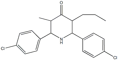 2,6-bis(4-chlorophenyl)-3-methyl-5-propyl-4-piperidinone Struktur