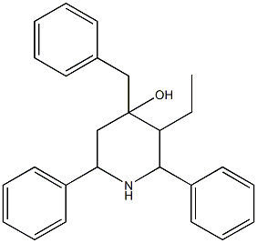 4-benzyl-3-ethyl-2,6-diphenyl-4-piperidinol Struktur