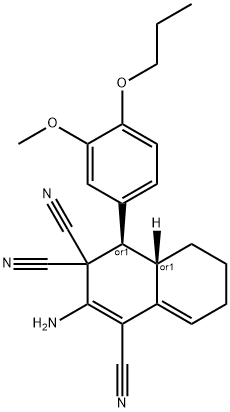 2-amino-4-(3-methoxy-4-propoxyphenyl)-4a,5,6,7-tetrahydro-1,3,3(4H)-naphthalenetricarbonitrile Struktur