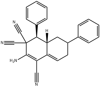 2-amino-4,6-diphenyl-4a,5,6,7-tetrahydro-1,3,3(4H)-naphthalenetricarbonitrile Struktur