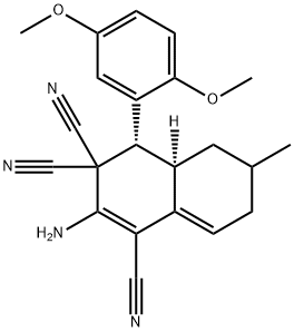 2-amino-4-(2,5-dimethoxyphenyl)-6-methyl-4a,5,6,7-tetrahydro-1,3,3(4H)-naphthalenetricarbonitrile Struktur