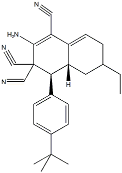 2-amino-4-(4-tert-butylphenyl)-6-ethyl-4a,5,6,7-tetrahydro-1,3,3(4H)-naphthalenetricarbonitrile Struktur